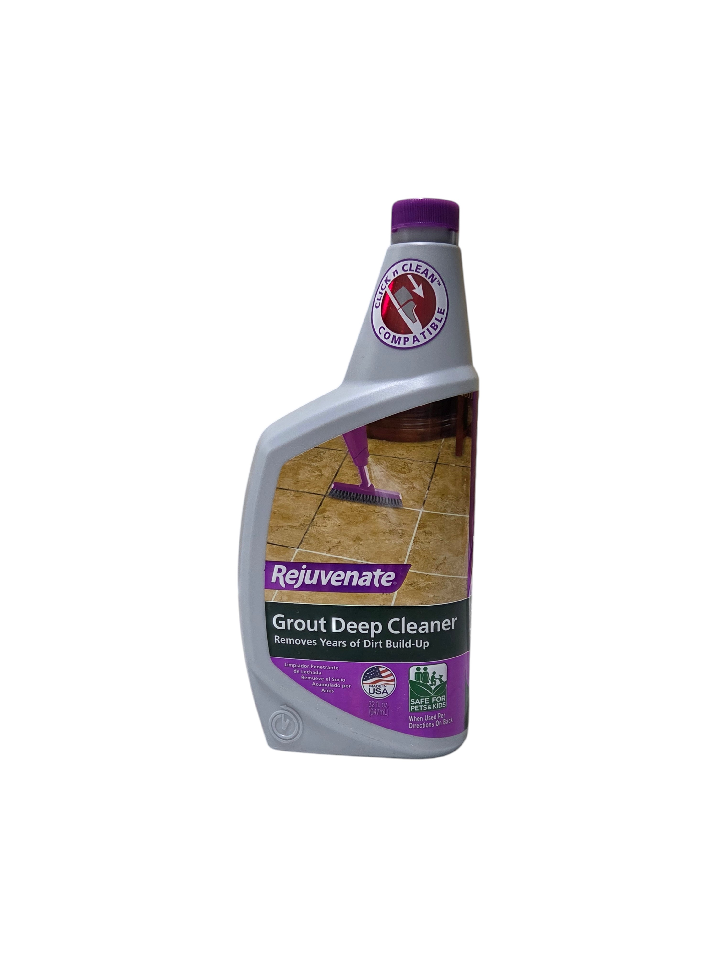 Rejuvenate Grout Deep Cleaner 32 oz Click n Clean Compatible Bottle