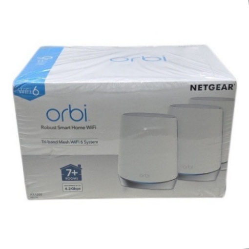 Retail price new $469 Netgear Orbi AX4200 Tri-Band Mesh WiFi 6 System  RBK753  3-Pack  New Sealed