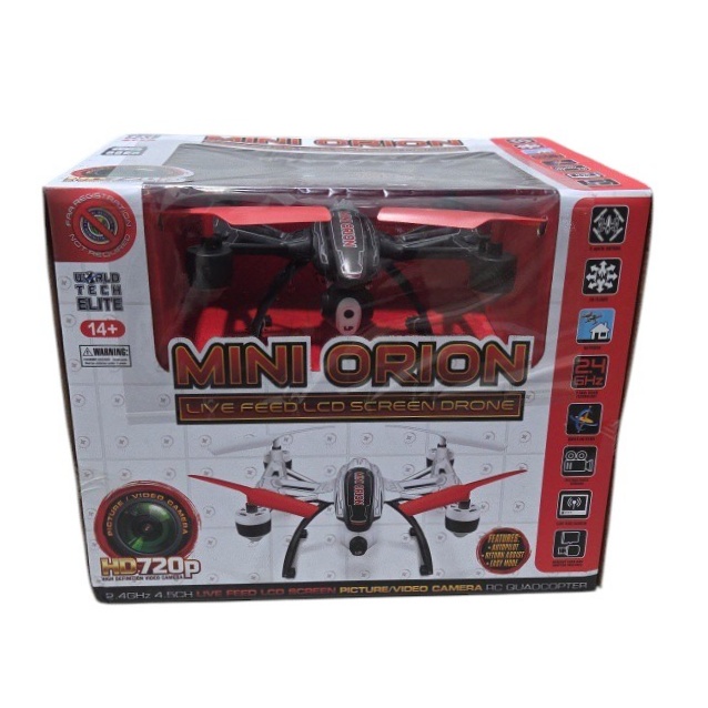 World Tech Toys Mini Orion Live Feed LCD Screen Drone – HD 720p Camera – RC Quadcopter