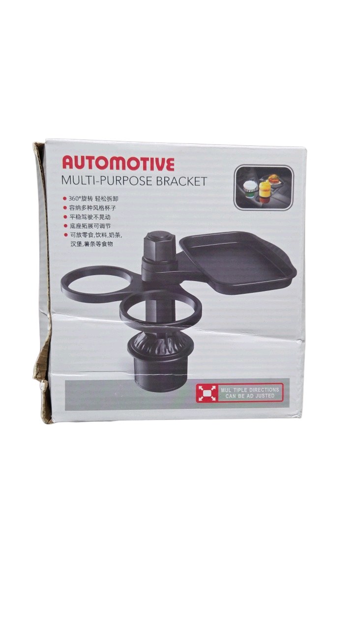 Automotive Multi-Purpose Car Cup Holder Tray Bracket 360° Adjustable