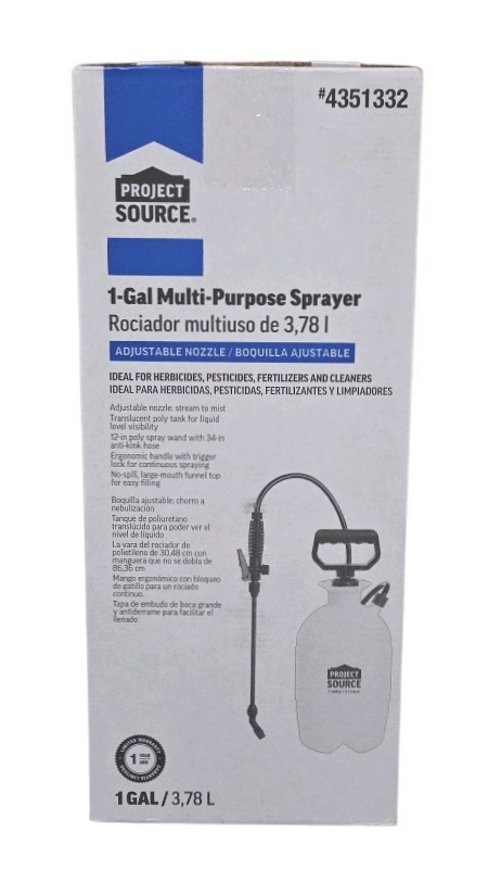 Project Source 1-Gal Multi-Purpose Sprayer, Sealed Box
