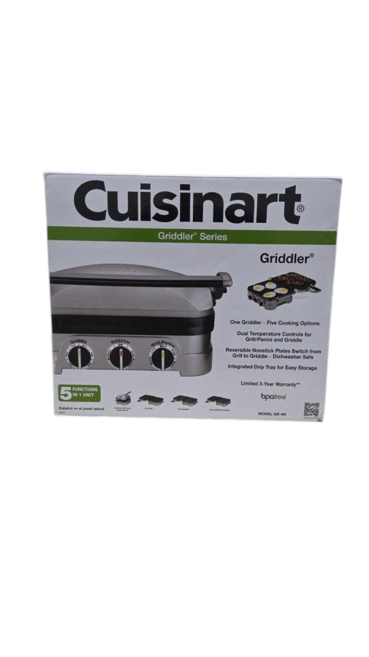 Cuisinart Griddler Series GR-4N 5-in-1 Countertop Grill  Panini Press  Open Box