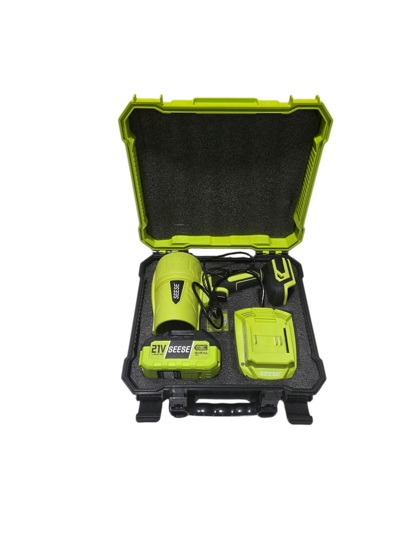 SEESE 21V Cordless Storm Machine Blower Kit w Battery, Charger & Case