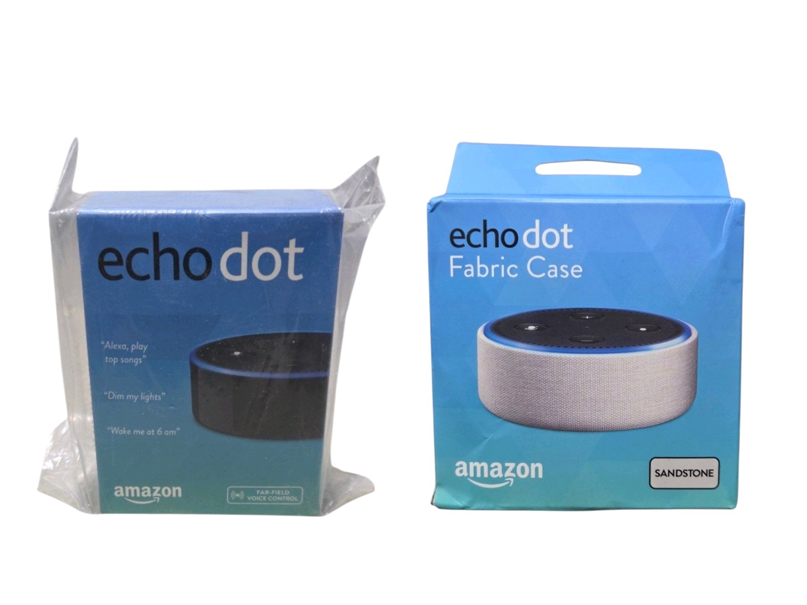 Amazon Echo Dot Smart Speaker  Alexa Voice Control  Sealed Box with Fabric Case