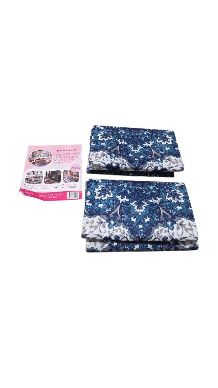 Pupiboo Washable Pee Pads 36 x 41 Blue Floral 2 Pack