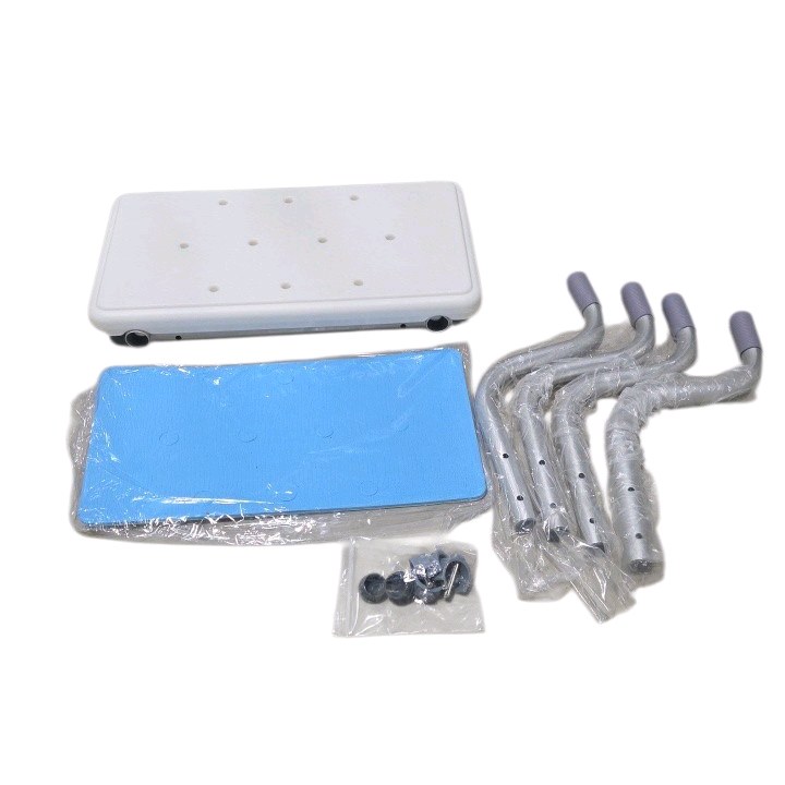 Shower Chair Bath Seat With 4 Legs Blue Padded Seat and Hardware