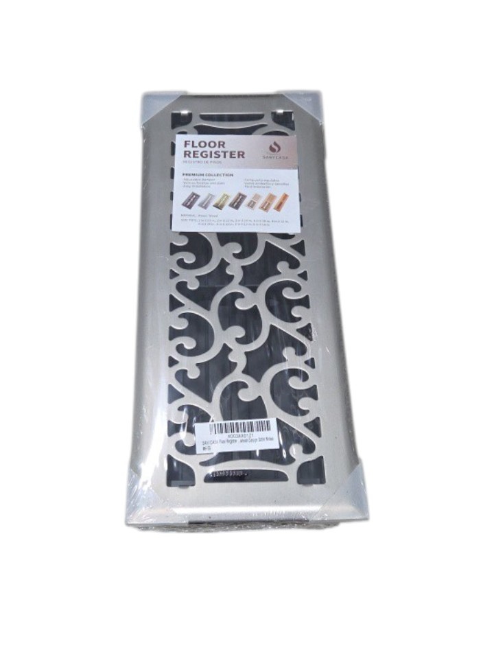 Sanycasa Savannah Design Satin Nickel Floor Register Adjustable Damper New