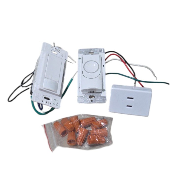 Mixed Electrical Switch Lot Lutron Maestro Sensor Dimmer Outlet Cover Wire Nuts