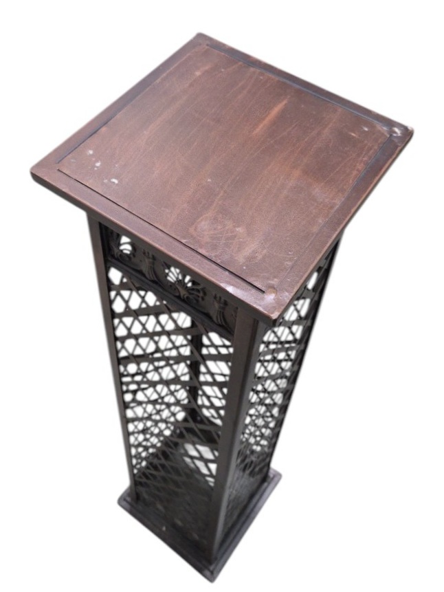 Tall Decorative Metal Plant Stand Pedestal Lattice Design Approx. 38 Tall