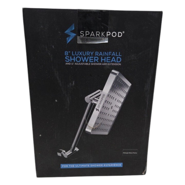 SparkPod 8 Luxury Rainfall Shower Head With 11 Adjustable Arm Matte Black
