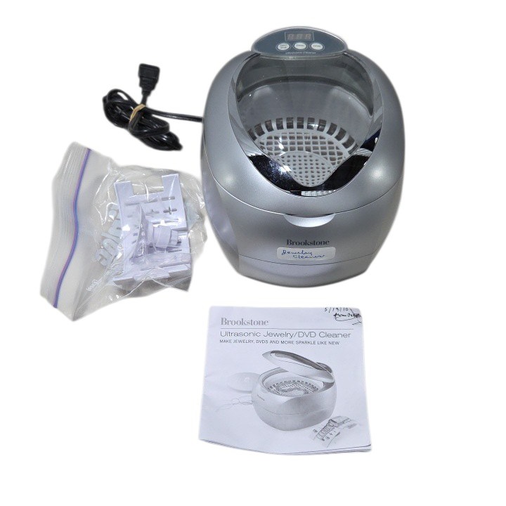 Brookstone Ultrasonic Jewelry and DVD Cleaner CD-7830A With Accessories