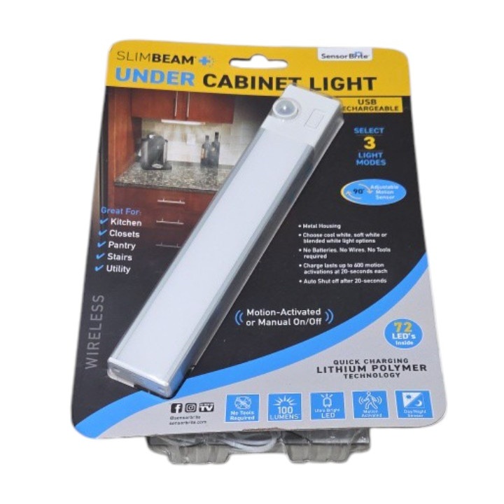 SlimBeam Under Cabinet Light USB Rechargeable Motion Activated