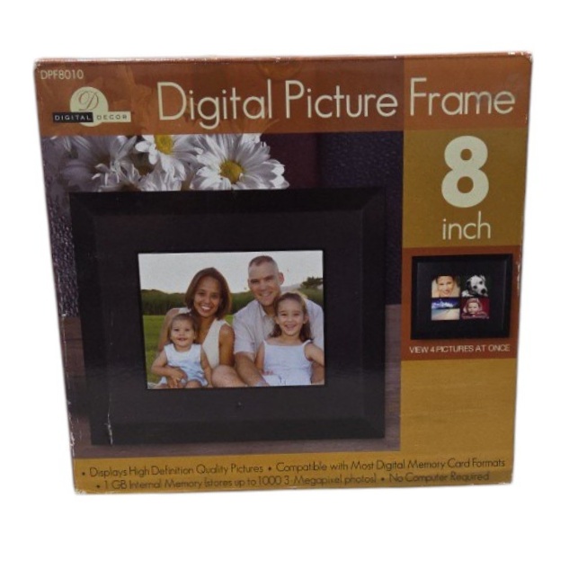 Digital Decor DPF8010 8 Digital Picture Frame With Remote and AC Adapter