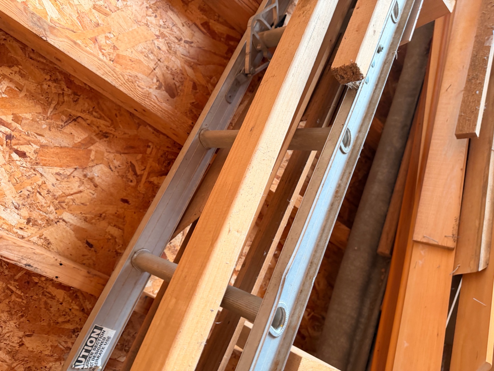 Lot Pile of Wood with Ladder