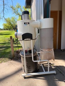 JET Dust Collection System (Cyclone) – 2HP 230V Shop Vacuum Setup, Like New w/ Remote ~ approximately $2,400 Retail