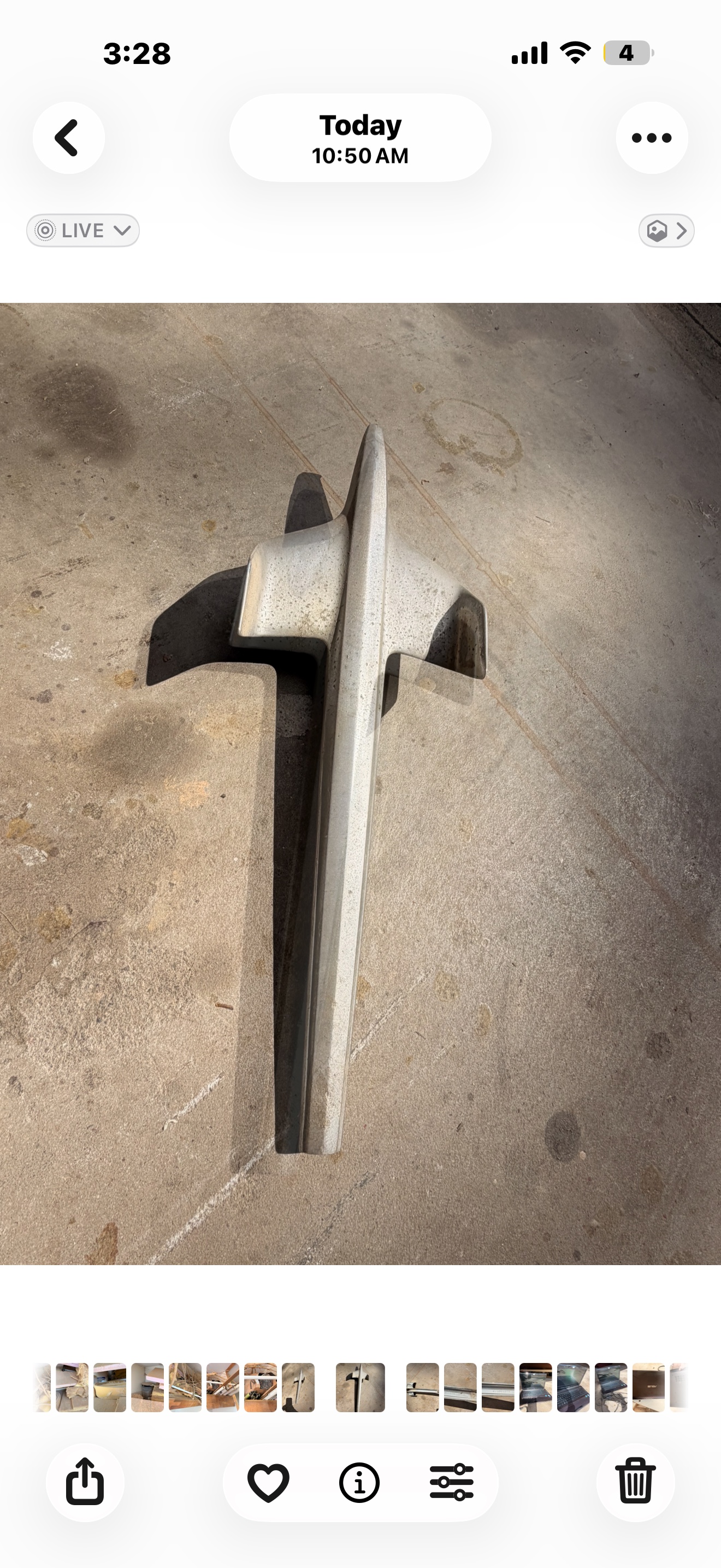 Hood ornament  hood trim piece - center spear style