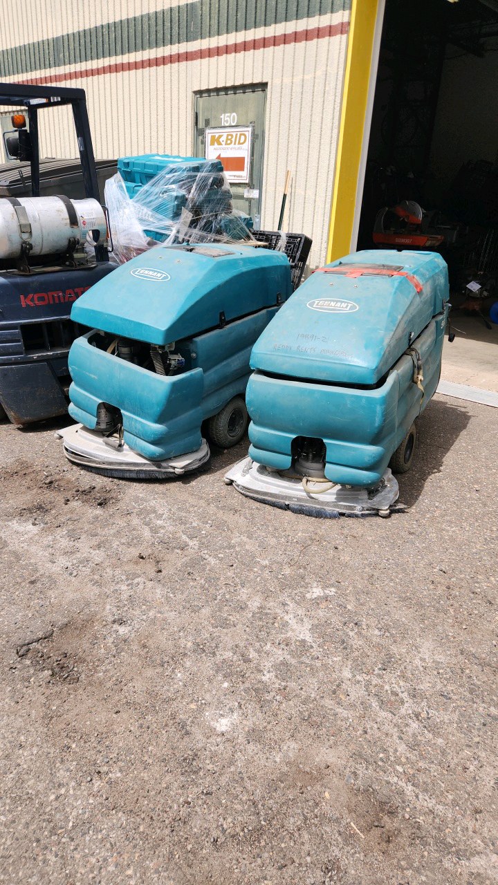 Lot of (2) Tennant 5680 Walk-Behind Floor Scrubbers (for parts only)