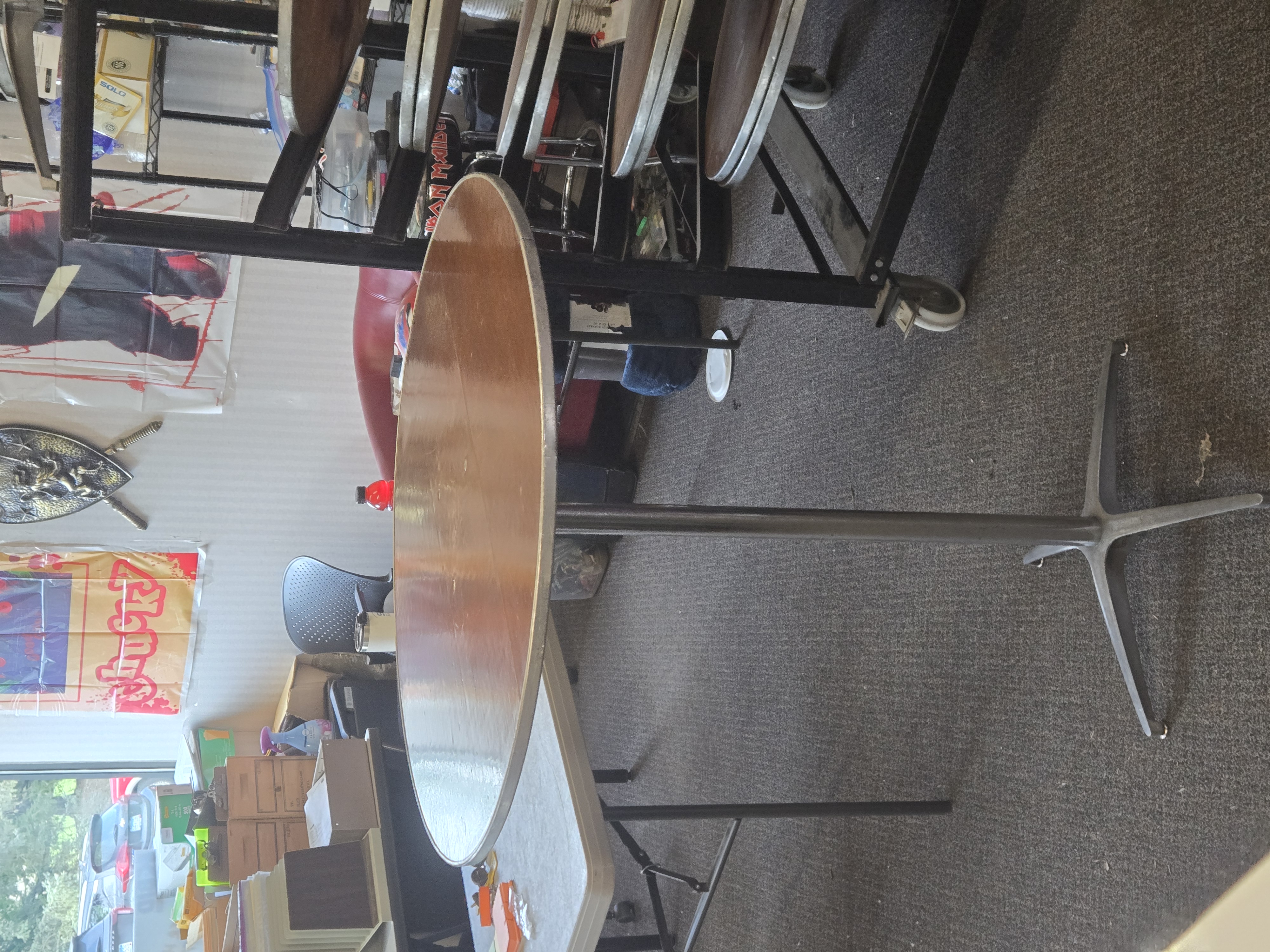 Wood High Top Tables wRolling Cart