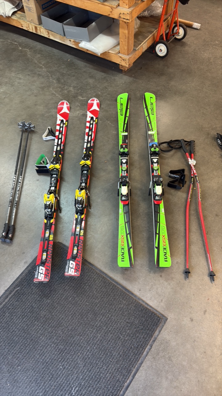 Elan and Swix skis and poles