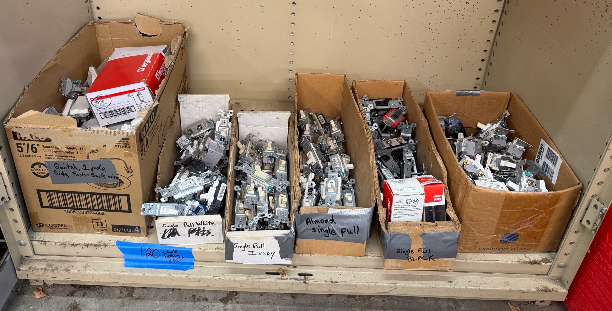 Shelf of Electrical Switches