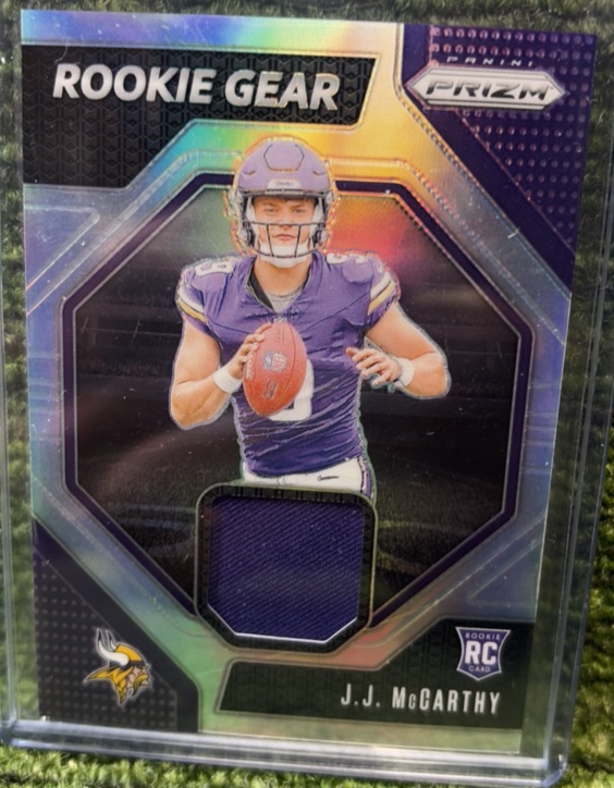 2024 Panini Prizm Rookie Gear J.J. McCarthy Minnesota Vikings RG-JJM Card