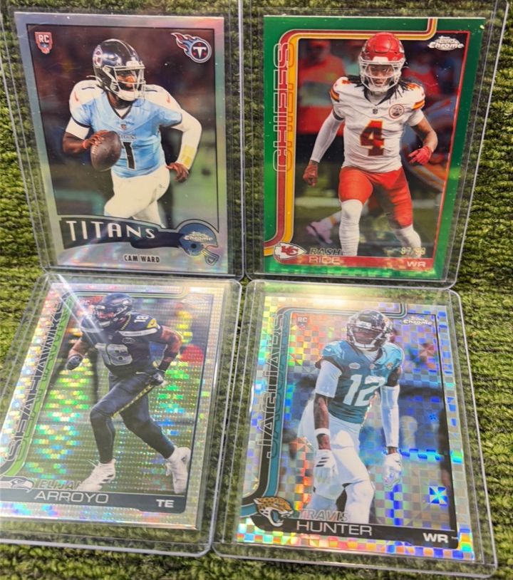 CHROME MIXED NFL INSERTS LOT- REFRACTORS & Numbered QB & Receivers
