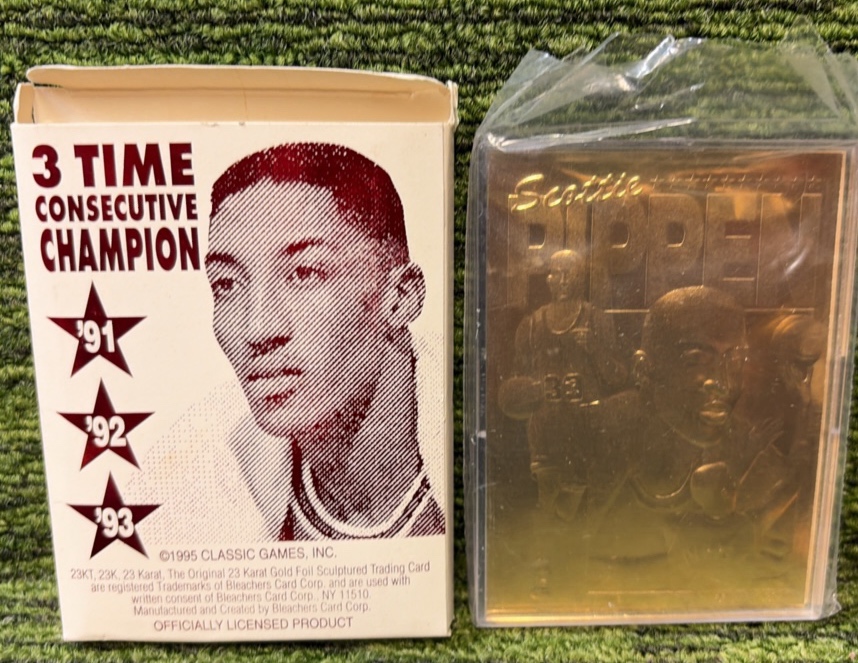 Scottie Pippen 1995-96 record breaking 70 win season 23kt gold card 10,000