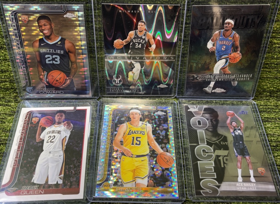 Mixed NBA Topps Basketball STARS, INSERTS, RCs, & PARALLELS (6)