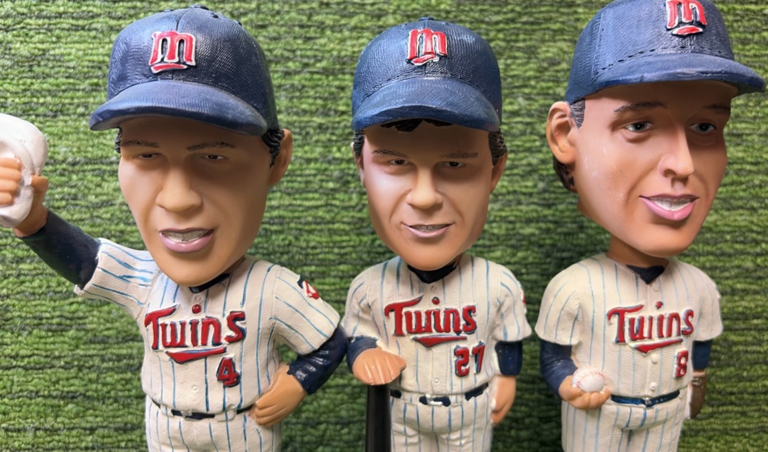 Steve Lombardozzi, Mark Davidson, & Gary Gaetti 1987 World Series Champions BOBBLE HEAD LOT of 3  Minnesota Twins