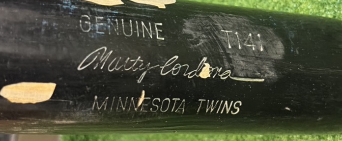 Marty Cordova Genuine T141 Minnesota Twins Baseball Bat Louisville Slugger Official Powerized