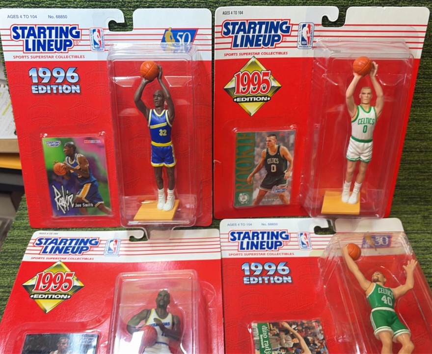 1996 Starting Lineup Action Figures Joe Smith,  Latrell Sprewell, Dino Radja, & Eric Montross