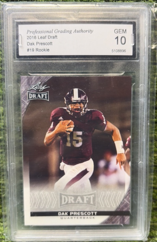 2016 Leaf Draft Dak Prescott Rookie Card PGA 10 Gem Card No. 19
