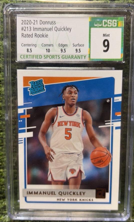 Immanuel Quickley 2020-21 Donruss Rated Rookie CSG Mint 9 #213 New York Knicks