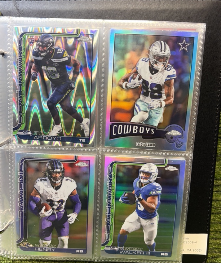 10 PAGE NFL CHROME BINDER 2025 Topps MIXED INSERTS  40 cards in Total