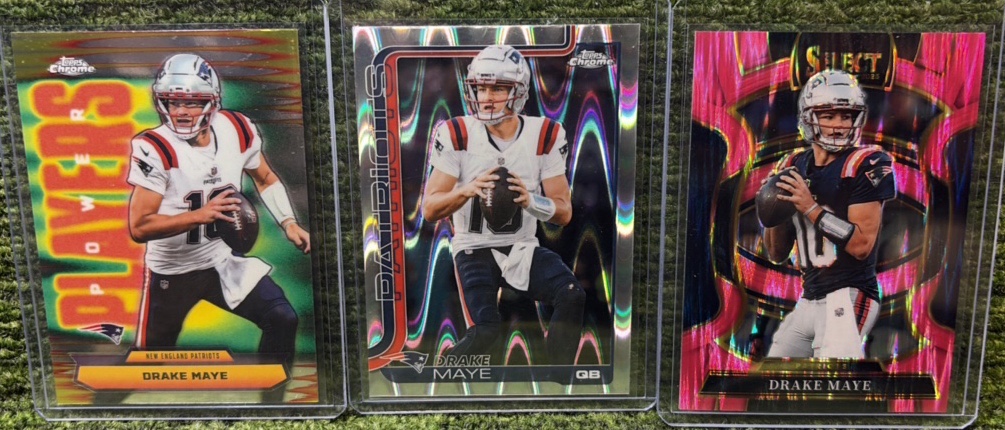 Drake Maye Lot of 3 INSERTS, Power Players, Ray Wave, Pink Select- New England Patriots QB
