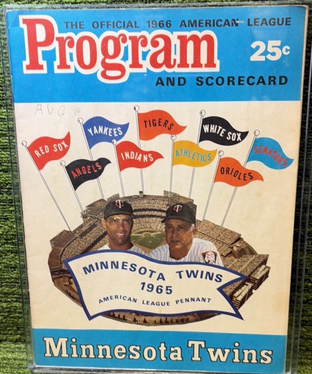 Minnesota Twins vs Boston Official 1966 American League Program & Scorecard