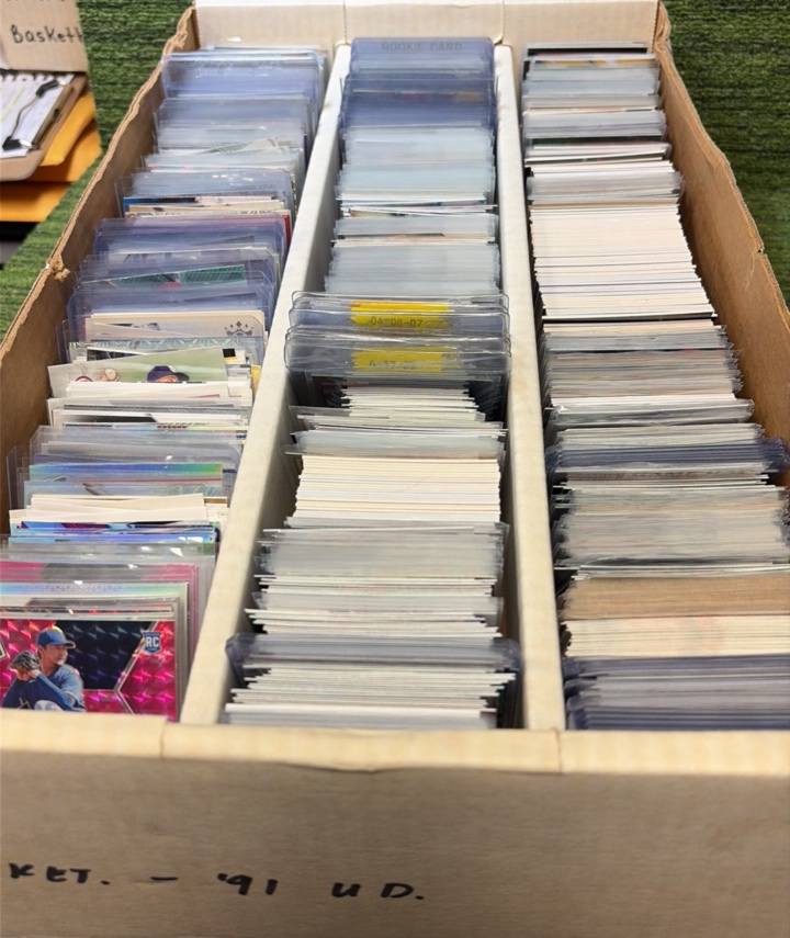 3 Row of Mixed MLB & NBA & MORE  Top Loaded, Sleeved, & Unsleeved Collecting Cards -STARS Included