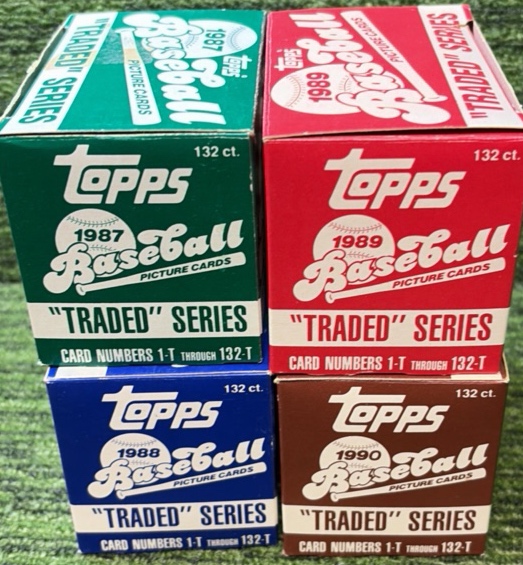 1987 1988 1989 1990 Topps Baseball Traded Complete Factory Sets (4)