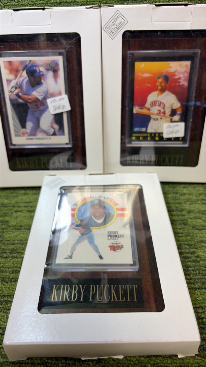 Kirby Puckett Cards in Plaque Lot of 3 Total  Minnesota Twins Baseball 