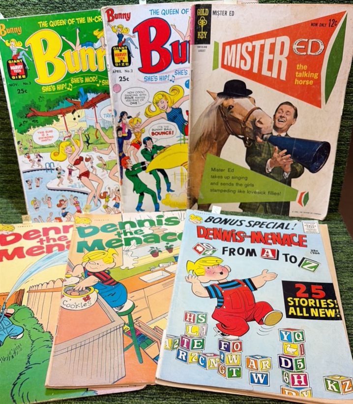 Mixed Comic Book Lot of 6 in Total  Includes Dennis the Menace & Mister Ed 
