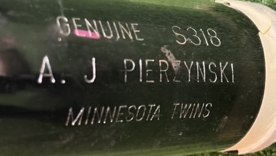 A.J. Pierzynski Genuine S318 Minnesota Twins Game Bat - Cool Piece Louisville Slugger Black Bat