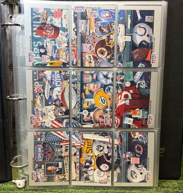 1990 Pro Set Super Bowl Collectibles Puzzle  Complete  Card Set NFL Vintage in Binder