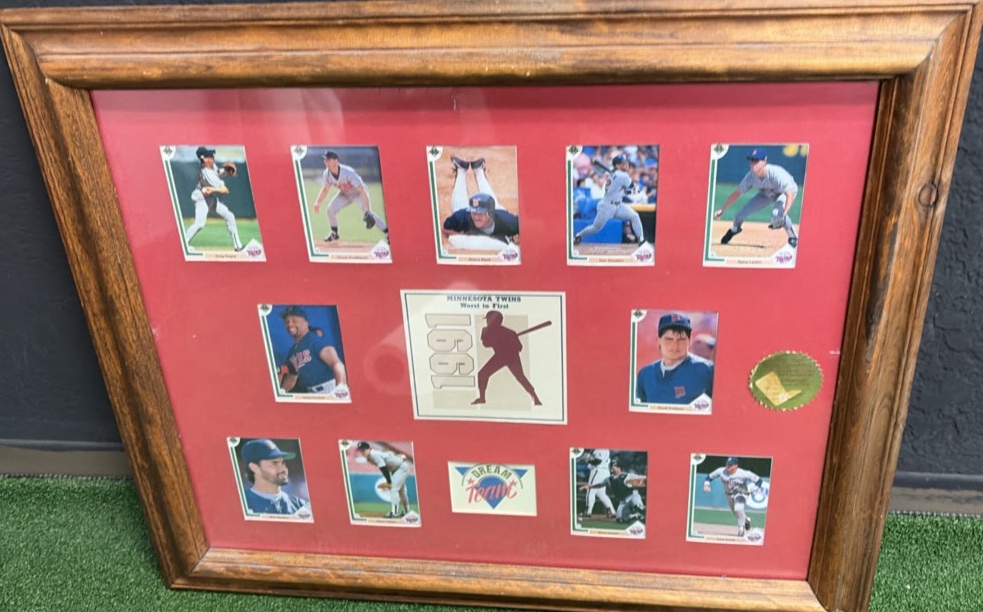 Retro Minnesota Twins Worst to First  Upper Deck Art Display   11 Card Dream Team Frame