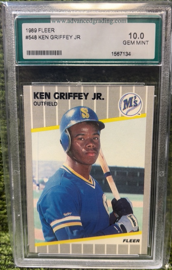 1989 FLEER KEN GRIFFEY JR. ROOKIE CARD #548 USA GRADED 10.0 GEM MT