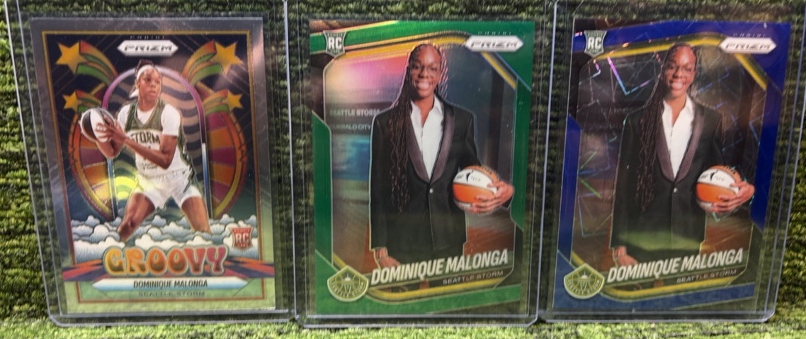 Dominique Malonga 2025 Prizm WNBA Rookie ParallelVariation Lot of 3 RC Storm
