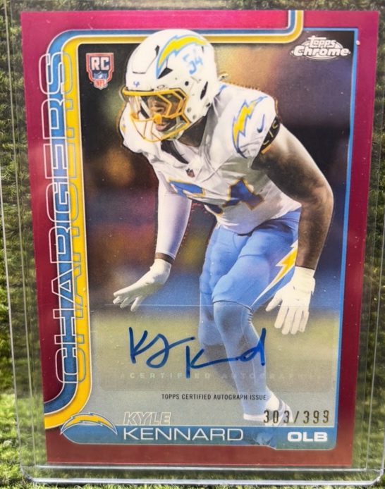 2025 Topps Chrome Football Kyle Kennard (RC) Auto399 Chargers