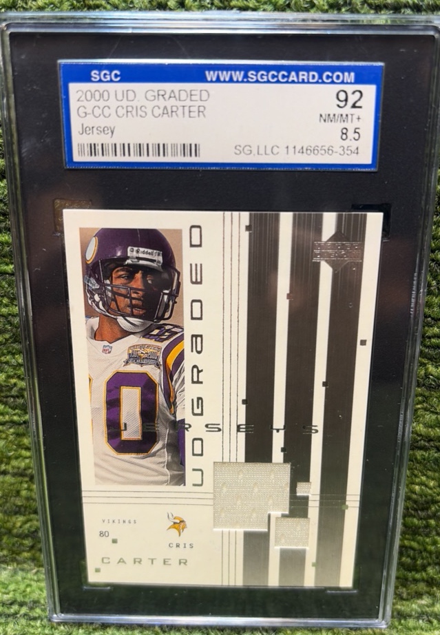 Cris Carter Game Used Jersey Patch (Graded SGC 92 NMMT) 2000 UD Graded #G-CC