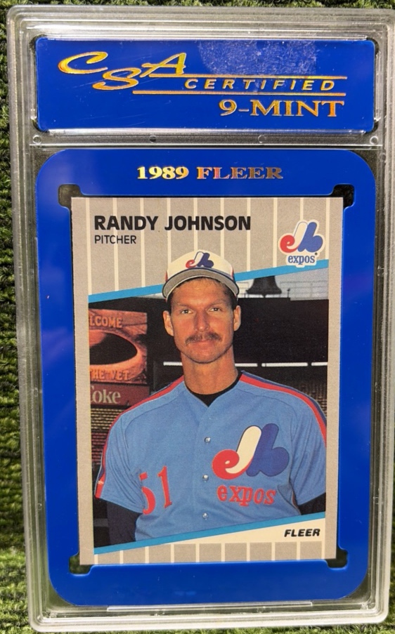 1989 Fleer - Randy Johnson #381 Partially Blacked Out Billboard (RC) Graded CSA 9 Mint