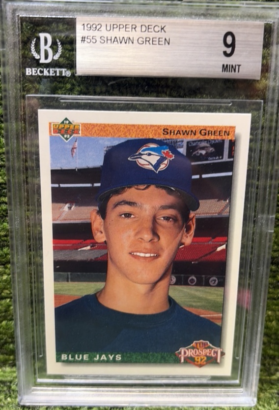 SHAWN GREEN 1992 Upper Deck #55 Rookie Card Overall Beckett Graded 9 MINT