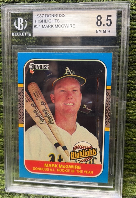 1987 Donruss Highlights #54 MARK McGWIRE  - Donruss AL Rookie Of The Year 8.5